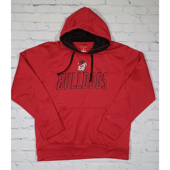 Georgia Bulldogs Hoodie Mens‎ M Red Pullover Dri Fit Champion - Picture 1 of 4